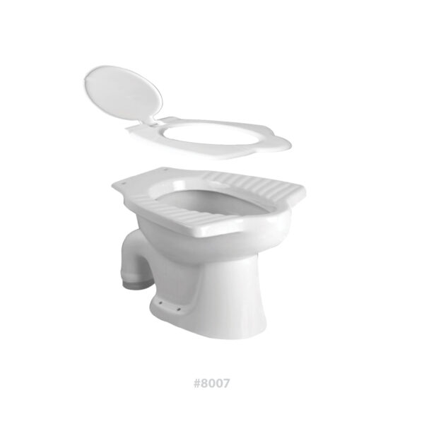 P4® CERAMIC Anglo Indian Commode with Seat Cover #8007/8008