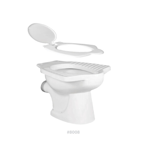 P4® CERAMIC Anglo Indian Commode with Seat Cover #8007/8008 - Image 2