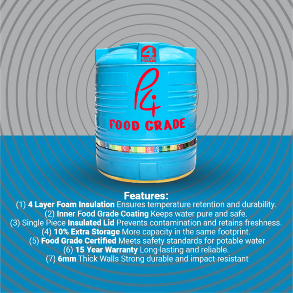 P4 FOOD GRADE® 4 Layer Foam Insulation Water Tank - Image 3